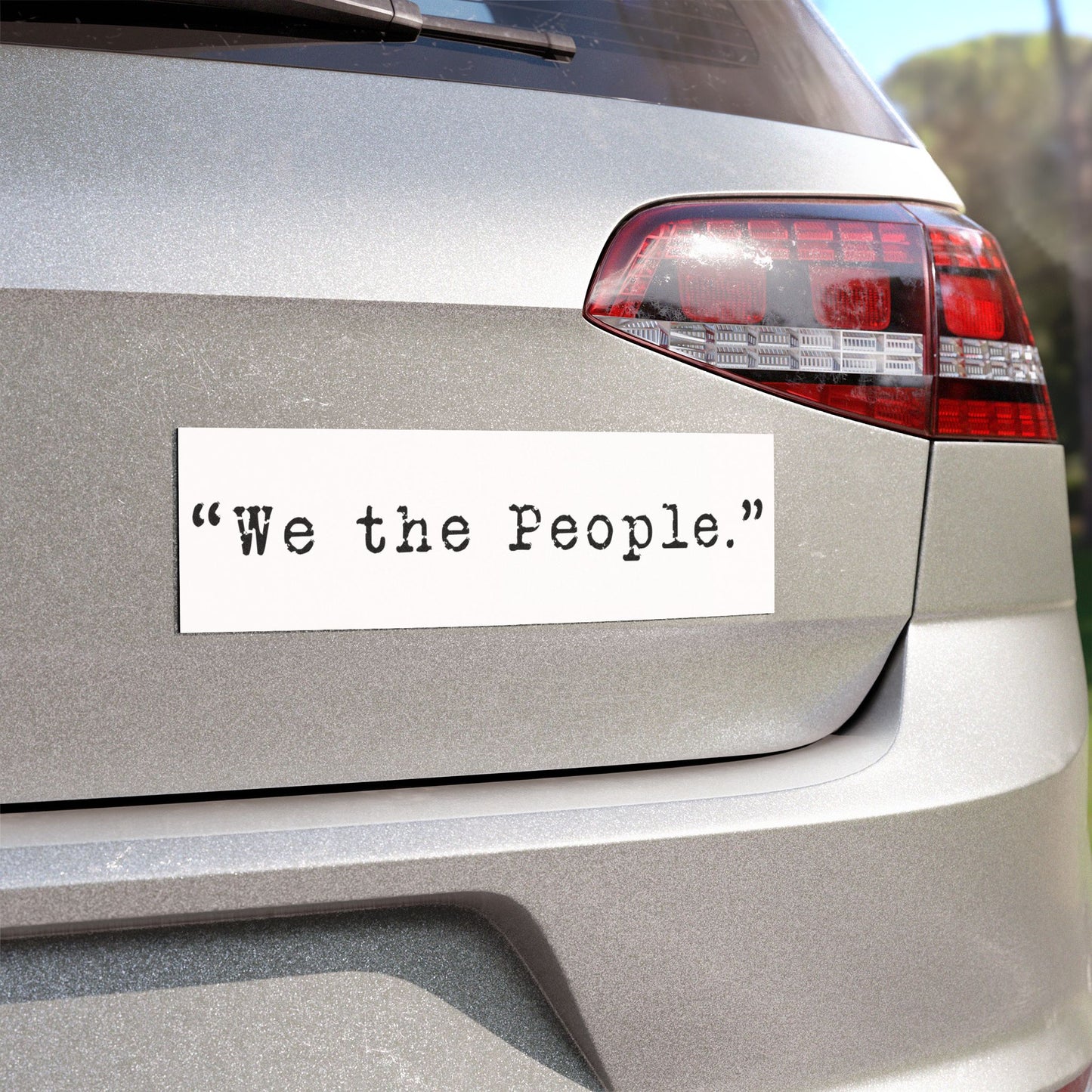 We the People. Car Magnet in White
