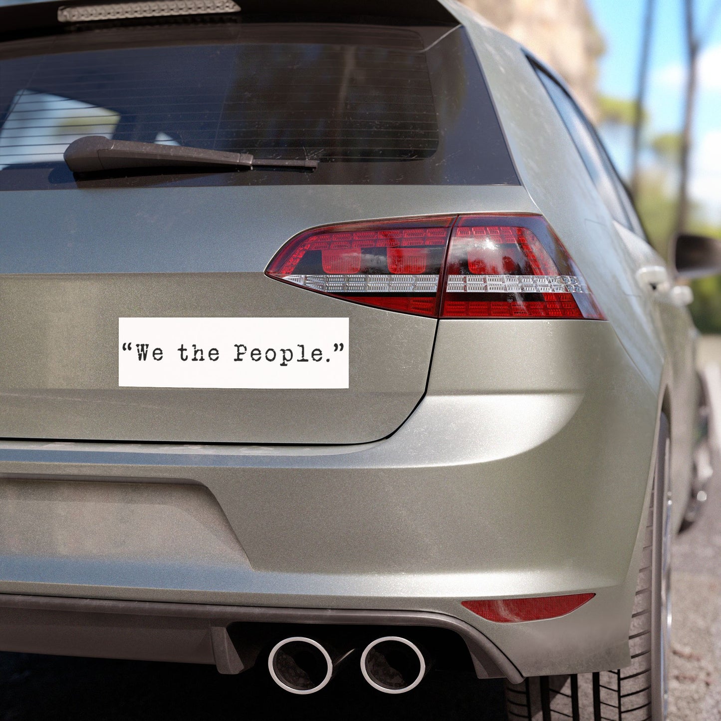 We the People. Car Magnet in White